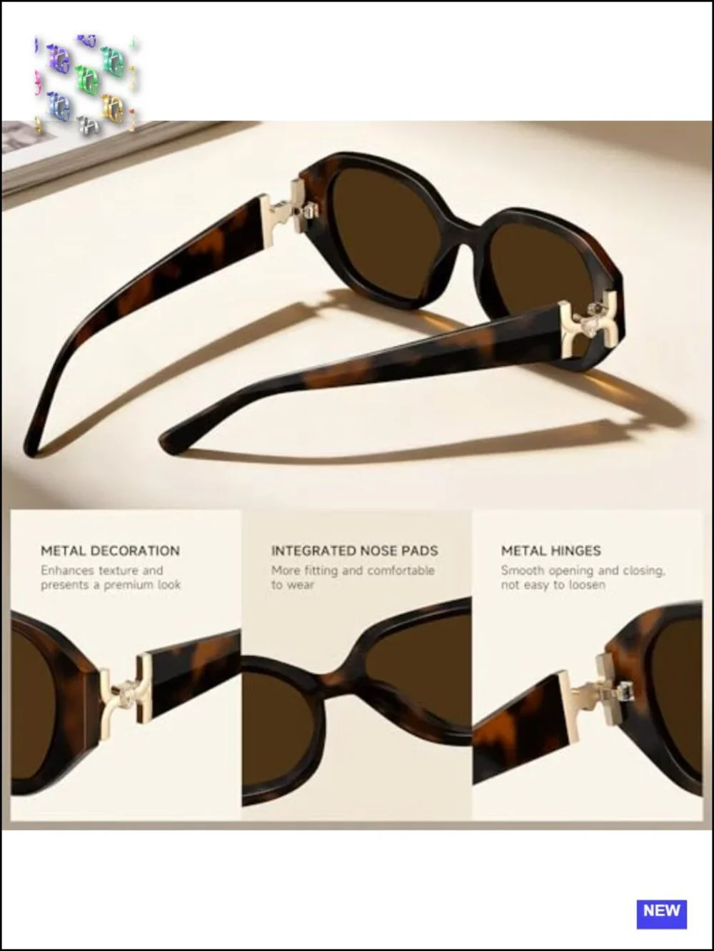 Oversized Polarized Sunglasses for Women UV Protection Square Frame